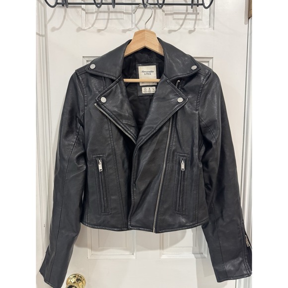 abercrombie and fitch Women's Vegan Leather Jacket Size Small - Picture 1 of 10